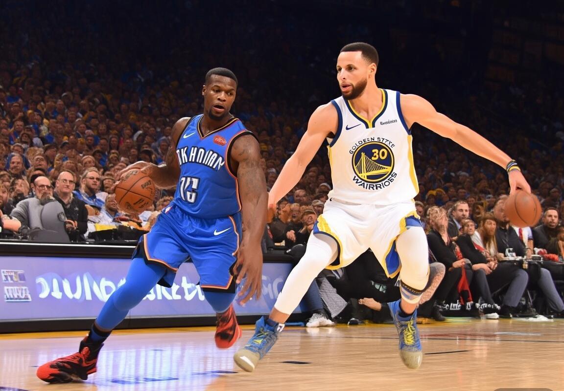 2018NBA雷霆勇士巅峰对决：威少库里对决，雷霆险胜勇士精彩瞬间(图2)